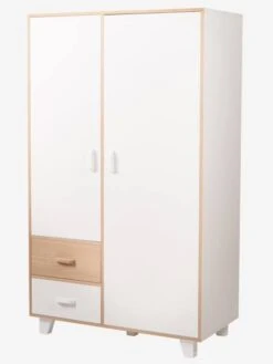Armoire 2 Portes + 2 Tiroirs LIGNE HOPLA Blanc - Vertbaudet
