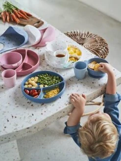 Bavoir Avec Récupérateur En Silicone Blanc Terrazzo - Vertbaudet -Bébé Confort Promos Boutique bavoir avec recuperateur en silicone 3