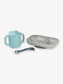 Coffret D’apprentissage 3 Pièces BEABA En Silicone Rose - Beaba -Bébé Confort Promos Boutique coffret dapprentissage 3 pieces beaba en silicone 3