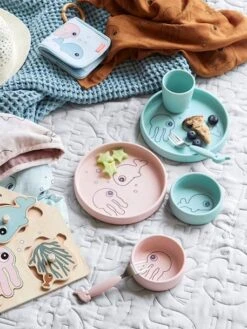 Coffret Repas 3 Pièces DONE BY DEER Sea Friends En Silicone Bleu - Done By Deer -Bébé Confort Promos Boutique coffret repas 3 pieces done by deer sea friends en silicone 5