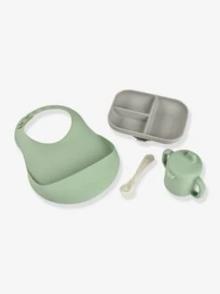 Coffret Repas Les Essentiels 4 Pièces BEABA En Silicone Vert Sauge - Beaba -Bébé Confort Promos Boutique coffret repas les essentiels 4 pieces beaba en silicone 3