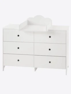 Commode 6 Tiroirs LIGNE SIRIUS Blanc Clair Uni - Vertbaudet -Bébé Confort Promos Boutique commode 6 tiroirs ligne sirius 2