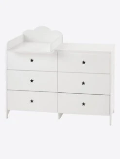Commode 6 Tiroirs LIGNE SIRIUS Blanc Clair Uni - Vertbaudet -Bébé Confort Promos Boutique commode 6 tiroirs ligne sirius 3