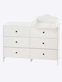 Commode 6 Tiroirs LIGNE SIRIUS Blanc Clair Uni - Vertbaudet -Bébé Confort Promos Boutique commode 6 tiroirs ligne sirius 4