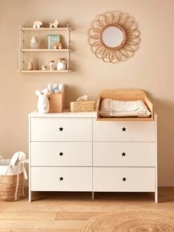 Commode 6 Tiroirs LIGNE SIRIUS Blanc Clair Uni - Vertbaudet -Bébé Confort Promos Boutique commode 6 tiroirs ligne sirius 5
