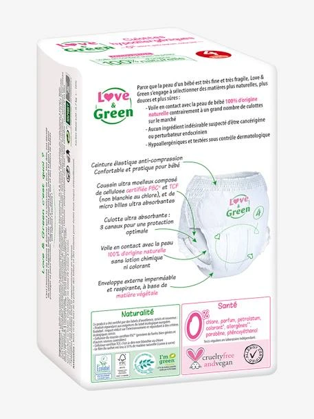 Culottes Hypoallergéniques T4 X 20 LOVE & GREEN Blanc - Love And Green 2 Culottes Hypoallergéniques T4 X 20 LOVE & GREEN Blanc - Love And Green – Image 2