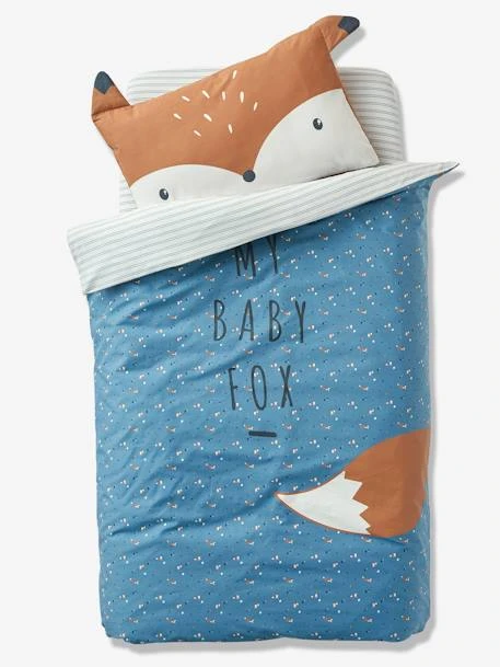 Drap-housse Bébé BABY FOX écru Rayures Bleu - Vertbaudet 2 Drap-housse Bébé BABY FOX écru Rayures Bleu - Vertbaudet – Image 2