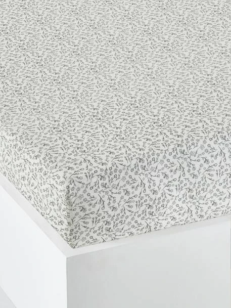 Drap-housse Bébé GREEN FOREST écru / Gris - Vertbaudet 1 Drap-housse Bébé GREEN FOREST écru / Gris - Vertbaudet