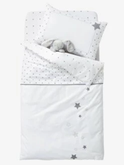 Drap-housse Bébé PLUIE D'ETOILES Blanc / étoiles - Vertbaudet -Bébé Confort Promos Boutique drap housse bebe pluie detoiles 2