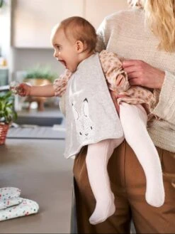 Grand Bavoir Enfant Gris Chiné - Vertbaudet -Bébé Confort Promos Boutique grand bavoir enfant 4