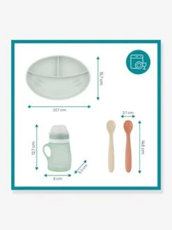 Kit Repas Silicone BABYMOOV Grow’Isy Vert/terracotta - Babymoov -Bébé Confort Promos Boutique kit repas silicone babymoov growisy 5