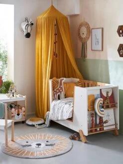 Lit Bébé Avec Barrière Amovible + Rangement Bibliothèque LIGNE PIROUETTE Blanc - Vertbaudet -Bébé Confort Promos Boutique lit bebe avec barriere amovible rangement bibliotheque ligne pirouette 2