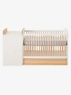 Lit Combiné évolutif Avec Rangements Et Table à Langer LIGNE ECLIPSE Blanc / Bois - Vertbaudet -Bébé Confort Promos Boutique lit combine evolutif avec rangements et table a langer ligne eclipse 5