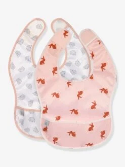 Lot De 2 Bavoirs Avec Poche LÄSSIG Little Forest Little Forest Lapin - Rose + B - Lassig