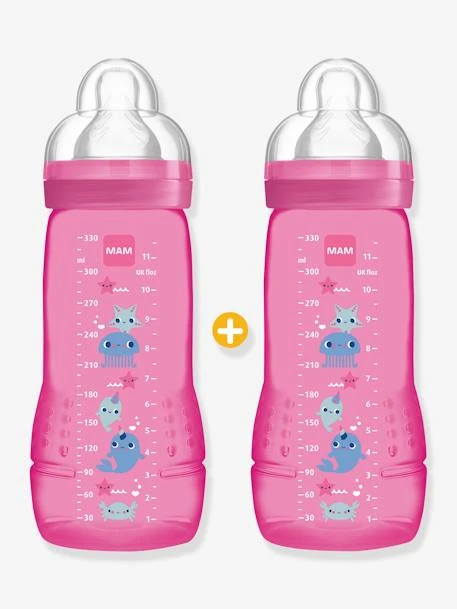 Lot De 2 Biberons 330 Ml MAM Easy Active 2e âge Fairy Tale Lot De 2 Rose - Mam 2 Lot De 2 Biberons 330 Ml MAM Easy Active 2e âge Fairy Tale Lot De 2 Rose - Mam – Image 2