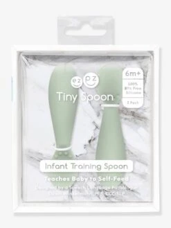 Lot De 2 Cuillères 1er âge EZPZ Tiny Spoon En Silicone Vert Amande - EZPZ -Bébé Confort Promos Boutique lot de 2 cuilleres 1er age ezpz tiny spoon en silicone 4