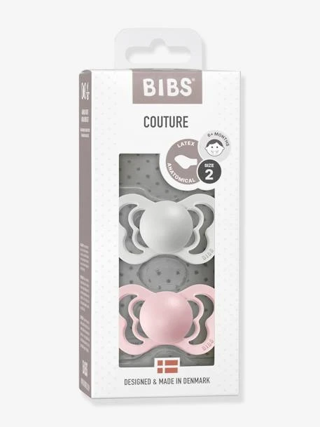 Lot De 2 Sucettes-tétines BIBS Couture, Taille 2 De 6 à 18 Mois Gris Nuage + Bleu Acier - Bibs 1 Lot De 2 Sucettes-tétines BIBS Couture, Taille 2 De 6 à 18 Mois Gris Nuage + Bleu Acier - Bibs