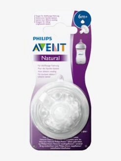 Lot De 2 Tétines Philips AVENT Natural à Débit Rapide, Dès 6 Mois Transparent - Philips Avent -Bébé Confort Promos Boutique lot de 2 tetines philips avent natural a debit rapide des 6 mois 2
