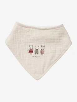 Lot De 3 Bavoirs Bandanas En Gaze De Coton / éponge Rose Grenier - Vertbaudet -Bébé Confort Promos Boutique lot de 3 bavoirs bandanas en gaze de coton eponge 2