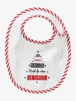 Lot De 3 Bavoirs Bébé Spécial Noël Capsule Famille Rouge/écru - Vertbaudet -Bébé Confort Promos Boutique lot de 3 bavoirs bebe special noel capsule famille 3