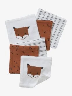 Lot De 6 Lingettes Lavables Lot Renard - Vertbaudet -Bébé Confort Promos Boutique lot de 6 lingettes lavables 2