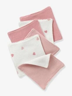 Lot De 6 Lingettes Lavables Rose/coeurs - Vertbaudet