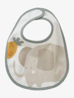 Lot De 7 Bavoirs Naissance En Coton Bio* Vertbaudet Blanc Jungle - Vertbaudet -Bébé Confort Promos Boutique lot de 7 bavoirs naissance en coton bio vertbaudet 4