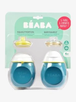 Lot De Gourdes Pour Compotes BEABA Babysqueez' 2 En 1 + Squeez'portion Blue - Beaba -Bébé Confort Promos Boutique lot de gourdes pour compotes beaba babysqueez 2 en 1 squeezportion 2