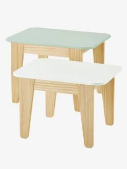 Tables Gigognes Gris Vert/bois + Blanc/bois - Vertbaudet -Bébé Confort Promos Boutique tables gigognes 2