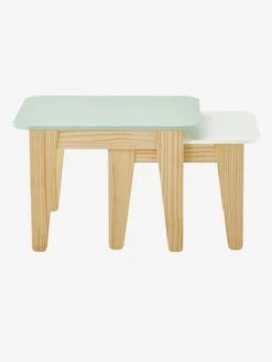 Tables Gigognes Gris Vert/bois + Blanc/bois - Vertbaudet -Bébé Confort Promos Boutique tables gigognes 3