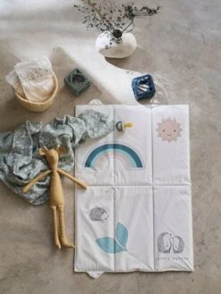 Tapis à Langer De Voyage LOVELY NATURE Blanc Imprimé - Vertbaudet